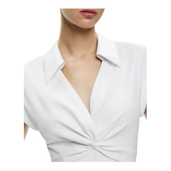 Alice and Olivia
Mila Faux Leather Twist Front Cap Sleeve Dress - Picture 3 of 10